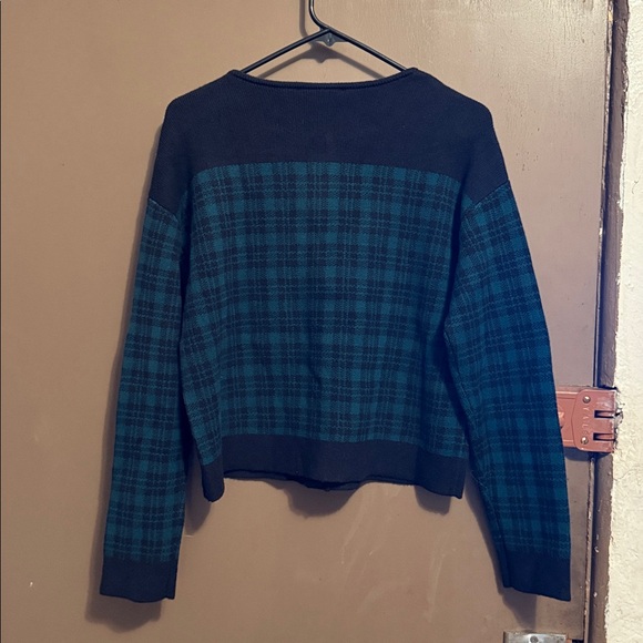 Ann Taylor Women’s Plaid Patterned Sweater - Greenand Black Size M - Picture 2 of 7